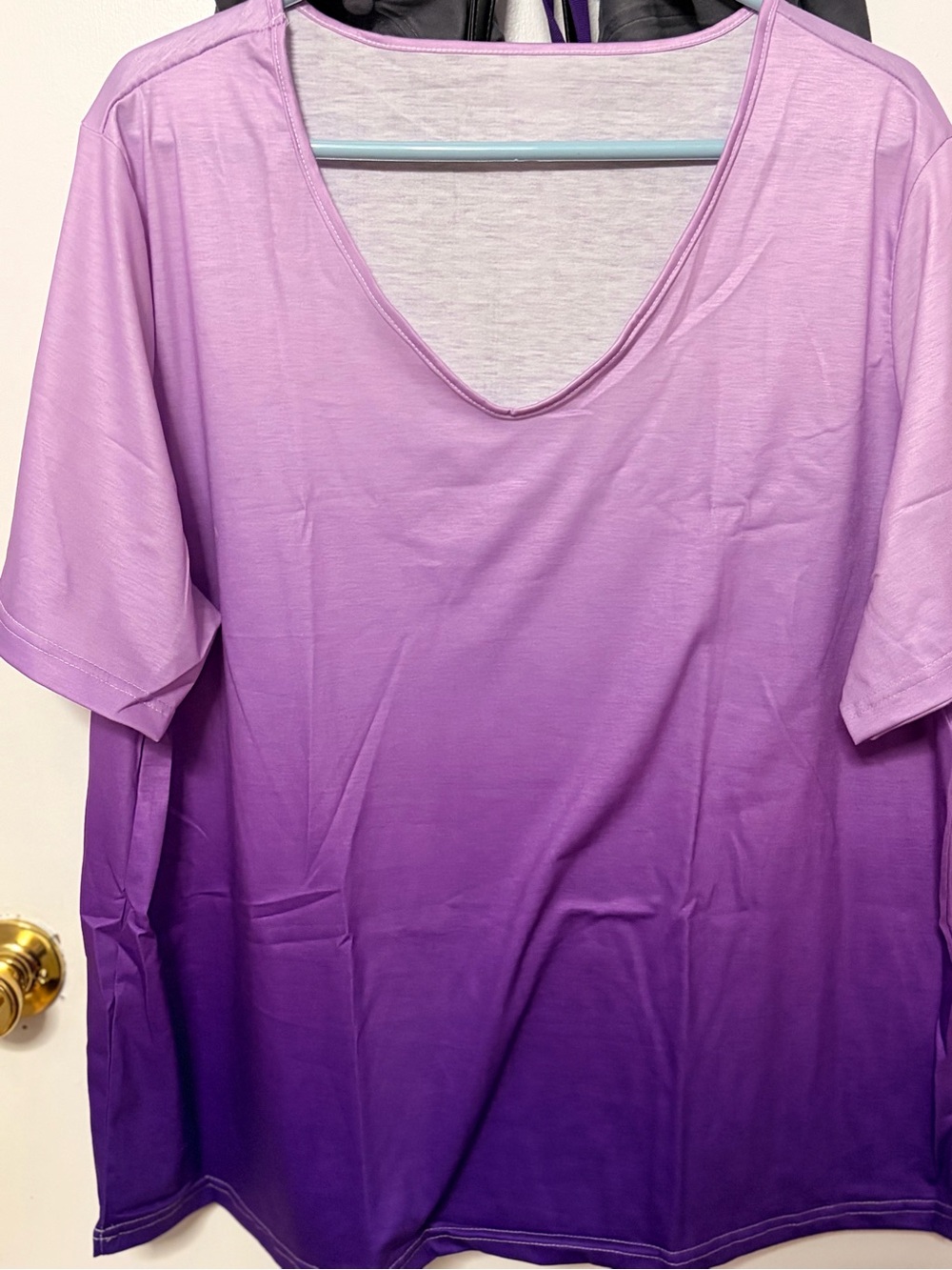 Women's Ombre V-Neck Blouse in Lavender and Purple